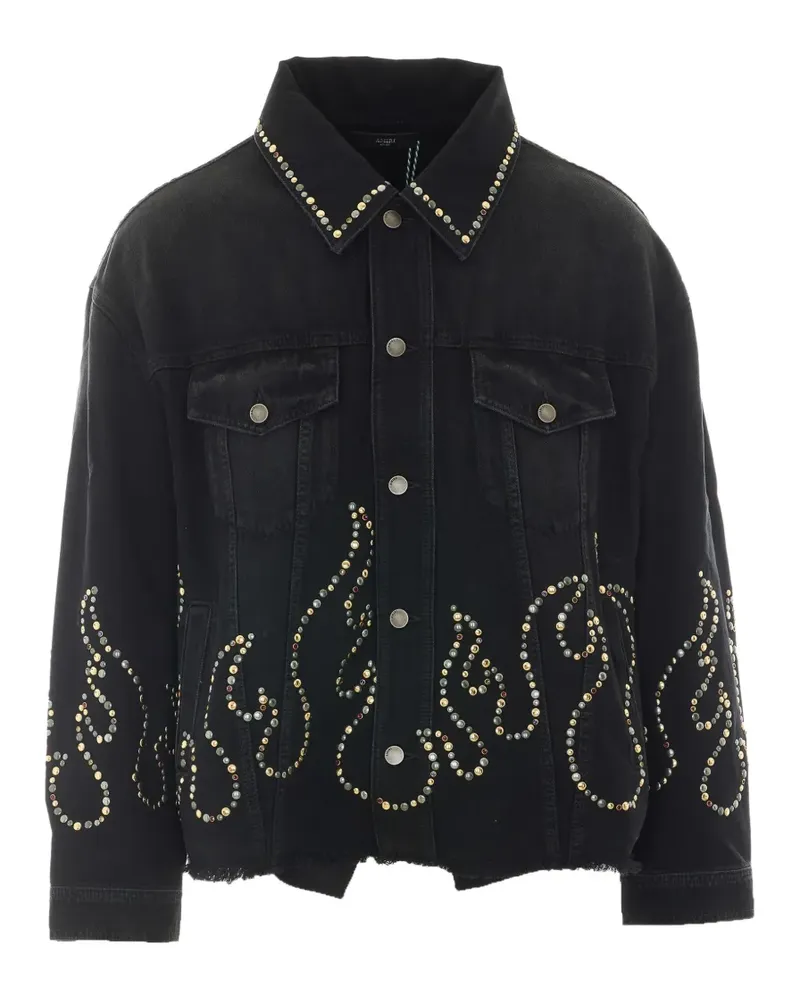 Amiri stud-embellished denim jacket - Schwarz Schwarz