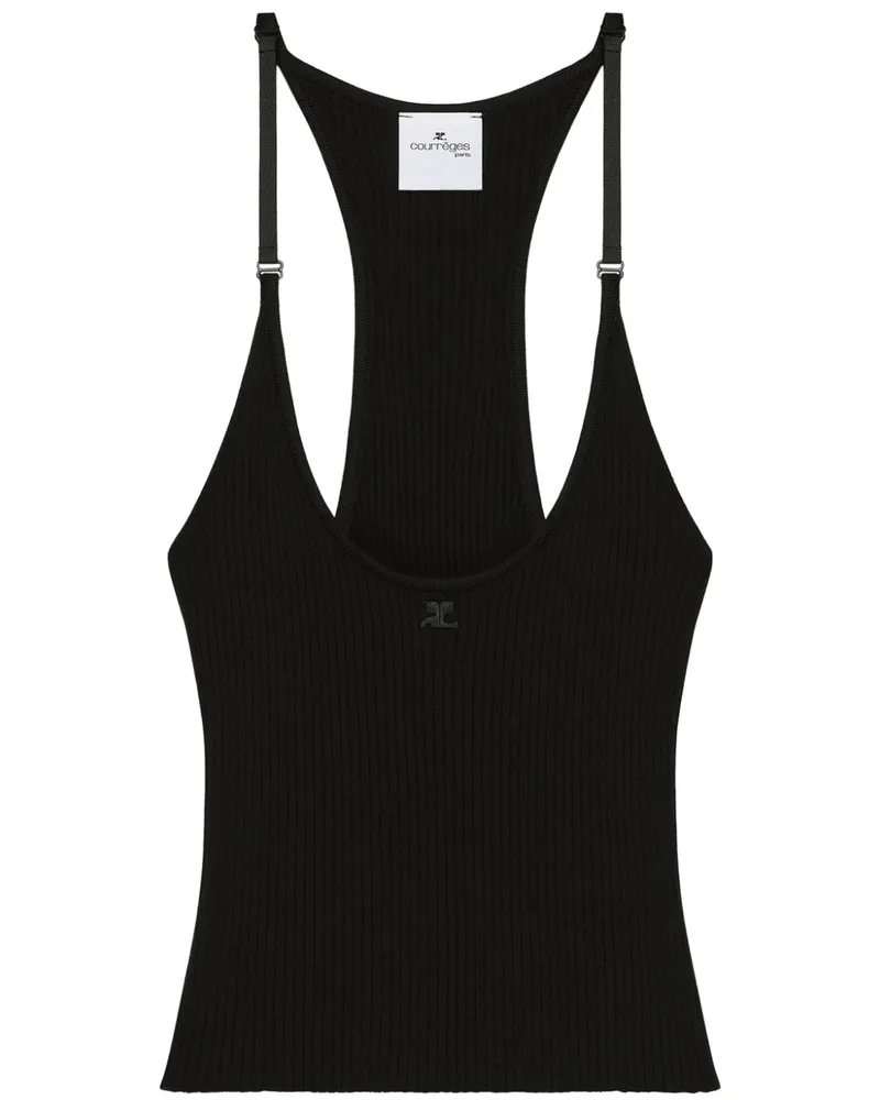 Courrèges Tanktop aus Scuba-Strick - Schwarz Schwarz