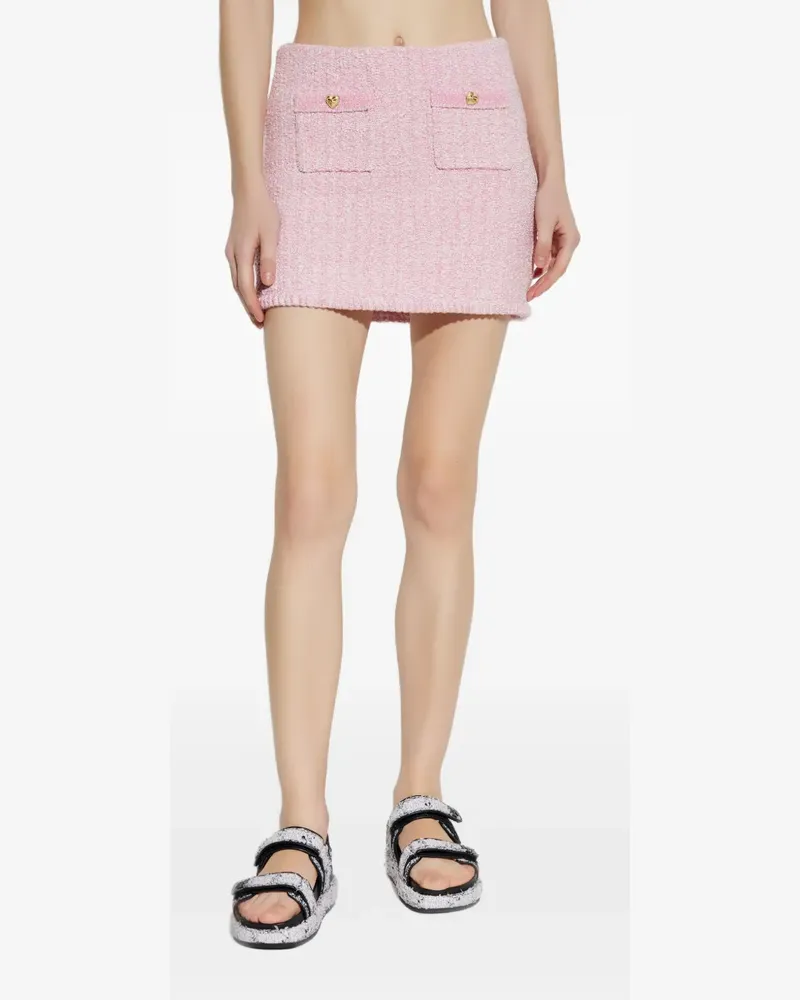 LoveShackFancy Ellianna Minirock mit Herzknöpfen - Rosa Rosa
