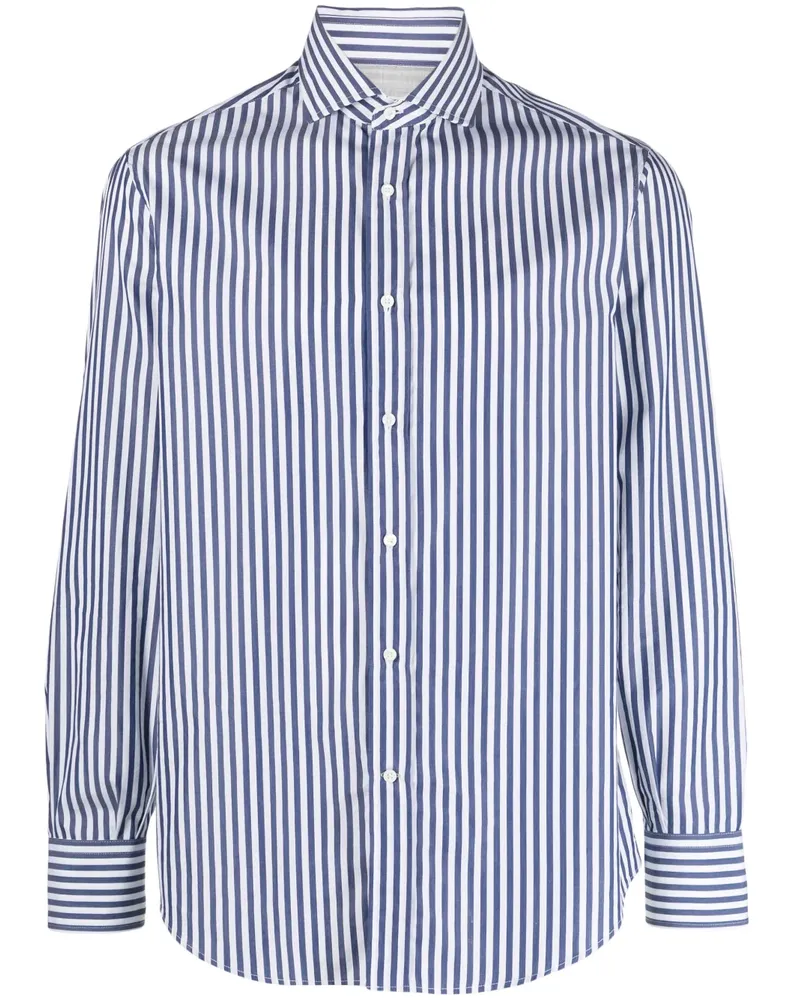 Brunello Cucinelli Gestreiftes Hemd - Blau Blau