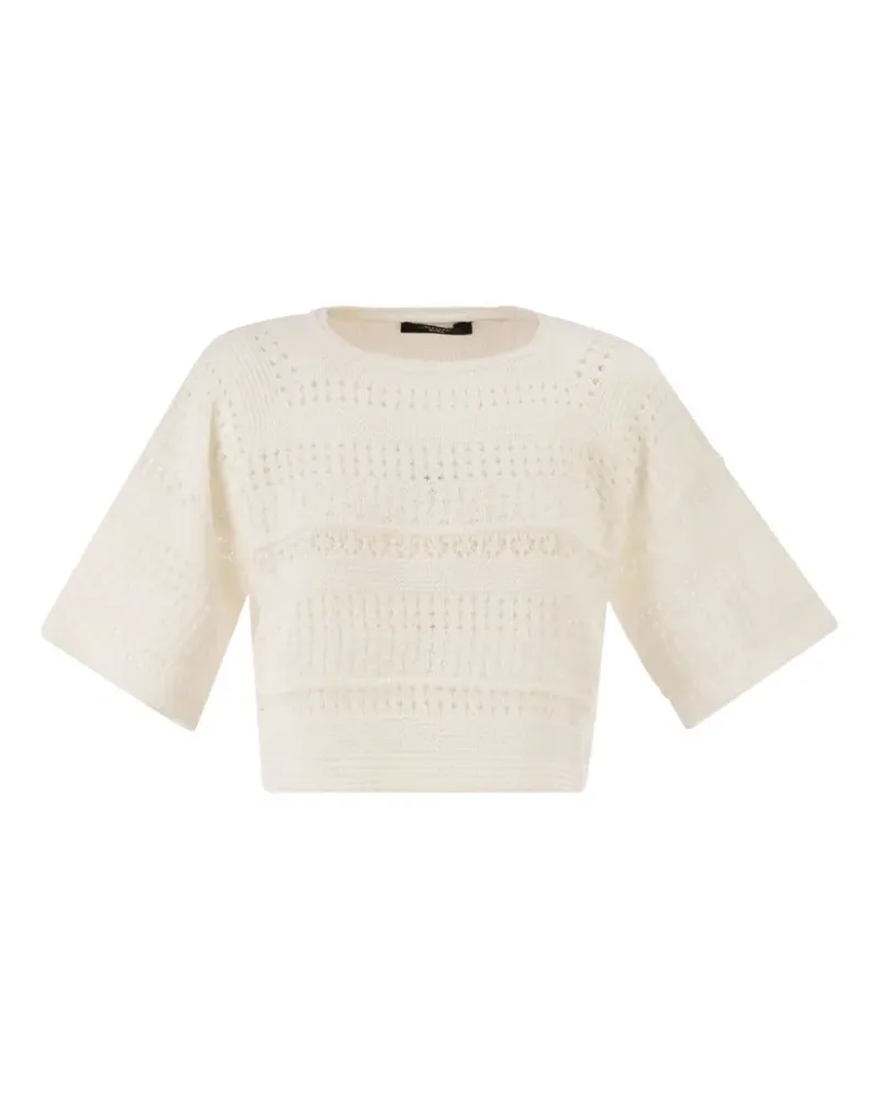 Max Mara open-knit cotton top - Weiß Weiß