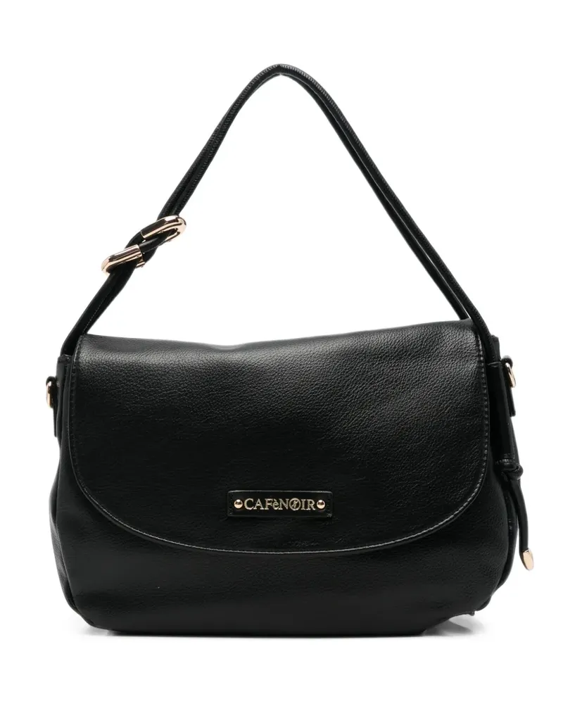 CAFèNOIR  logo-plaque foldover shoulder bag - Schwarz Schwarz