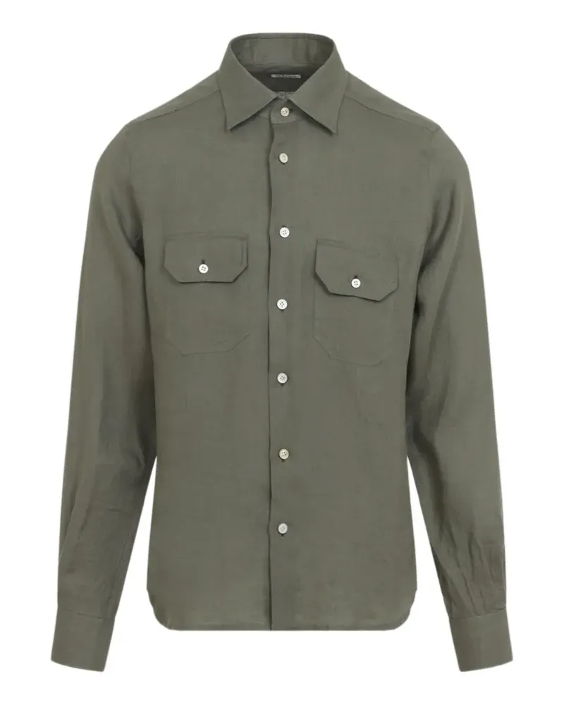 Kiton Hemd mit Brusttaschen - Grün Grün