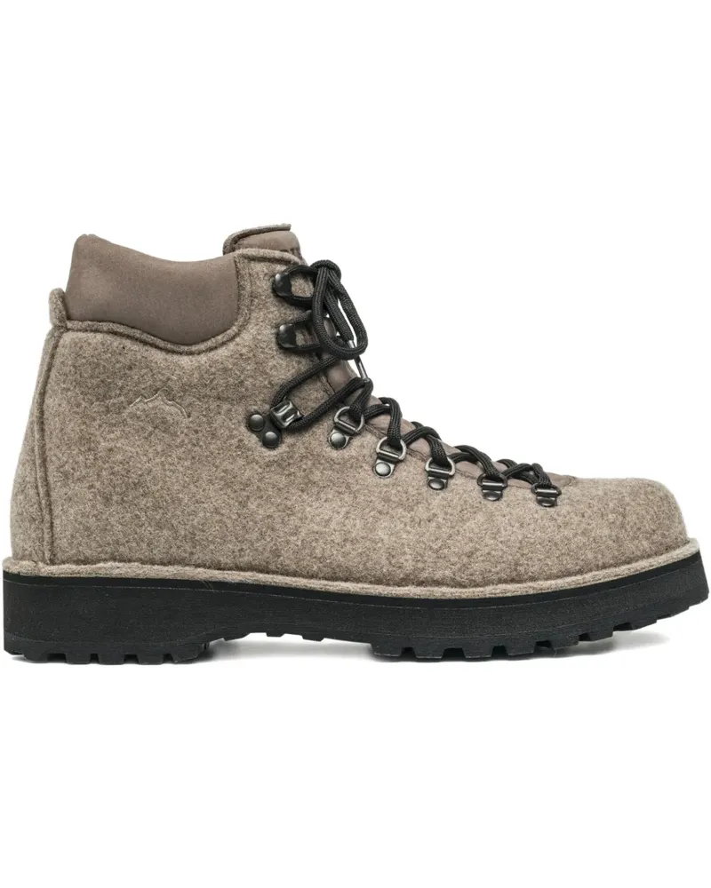 Diemme felt lace-up boots - Nude Nude