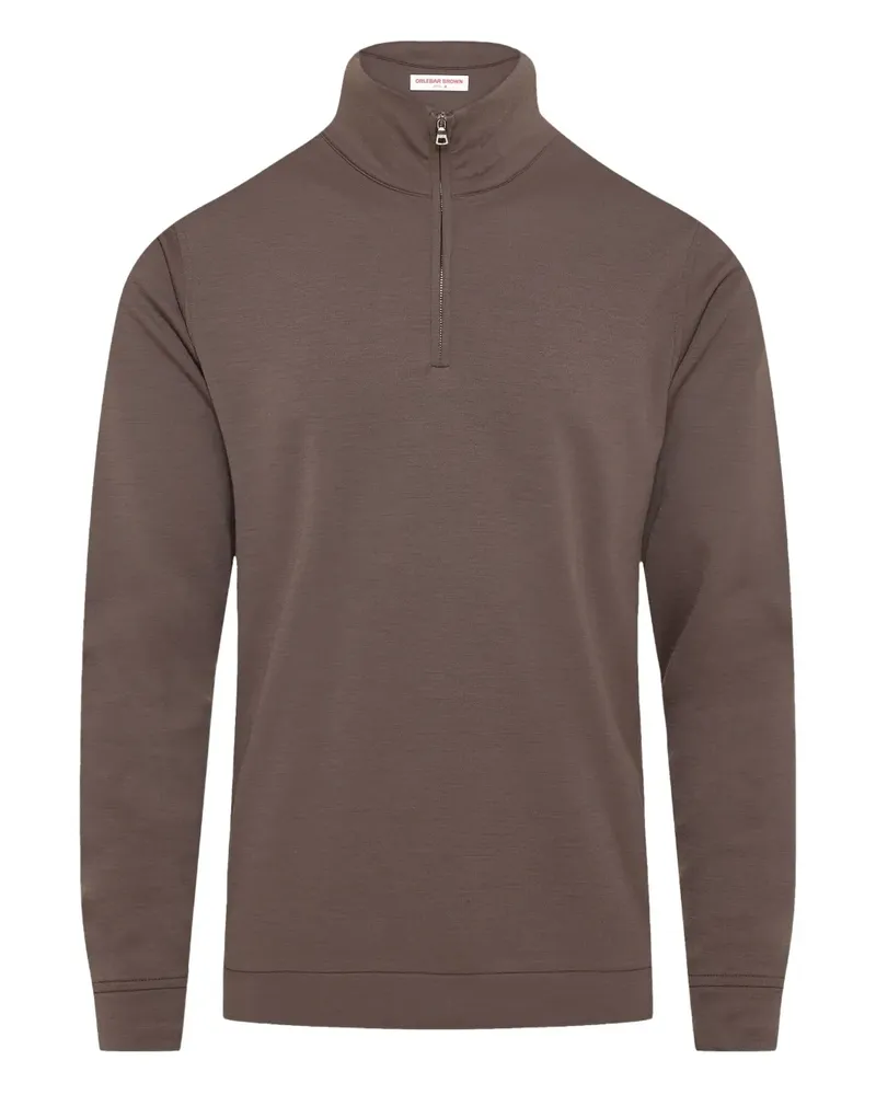 Orlebar Brown Isar Merinopullover mit Reißverschluss - Braun Braun