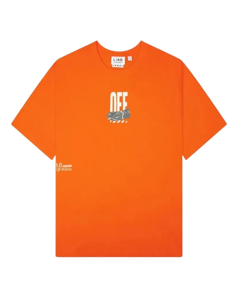 OFF-WHITE T-Shirt mit Logo-Print - Orange Orange