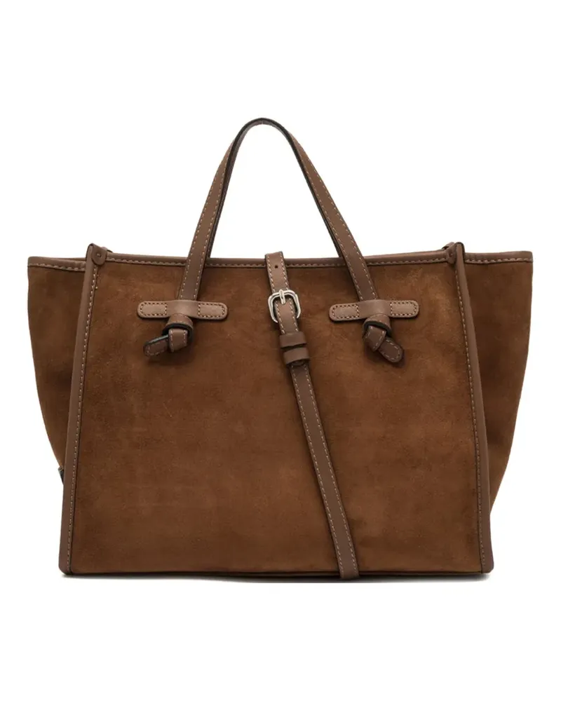 Gianni Chiarini Wildleder-Tote Bag mit geknoteter Schnalle - Braun Braun