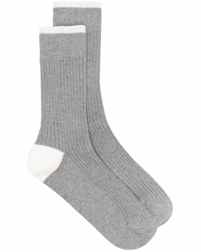 Brunello Cucinelli Gerippte Socken - Grau Grau