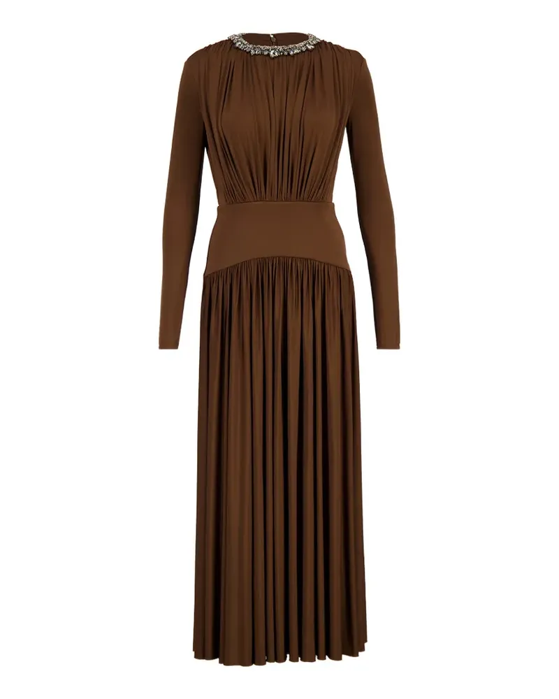 Roland Mouret crystal-embellished gathered dress - Braun Braun