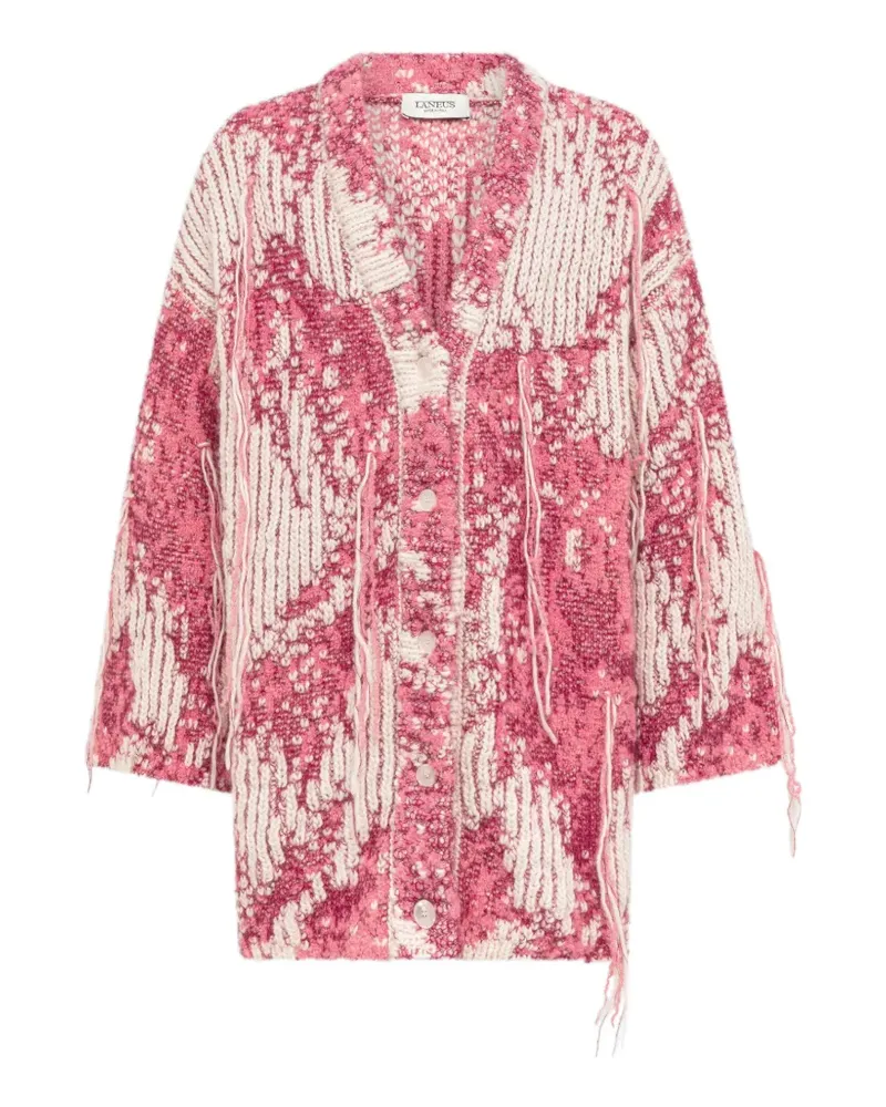 Laneus Cardigan mit Fransen - Rosa Rosa