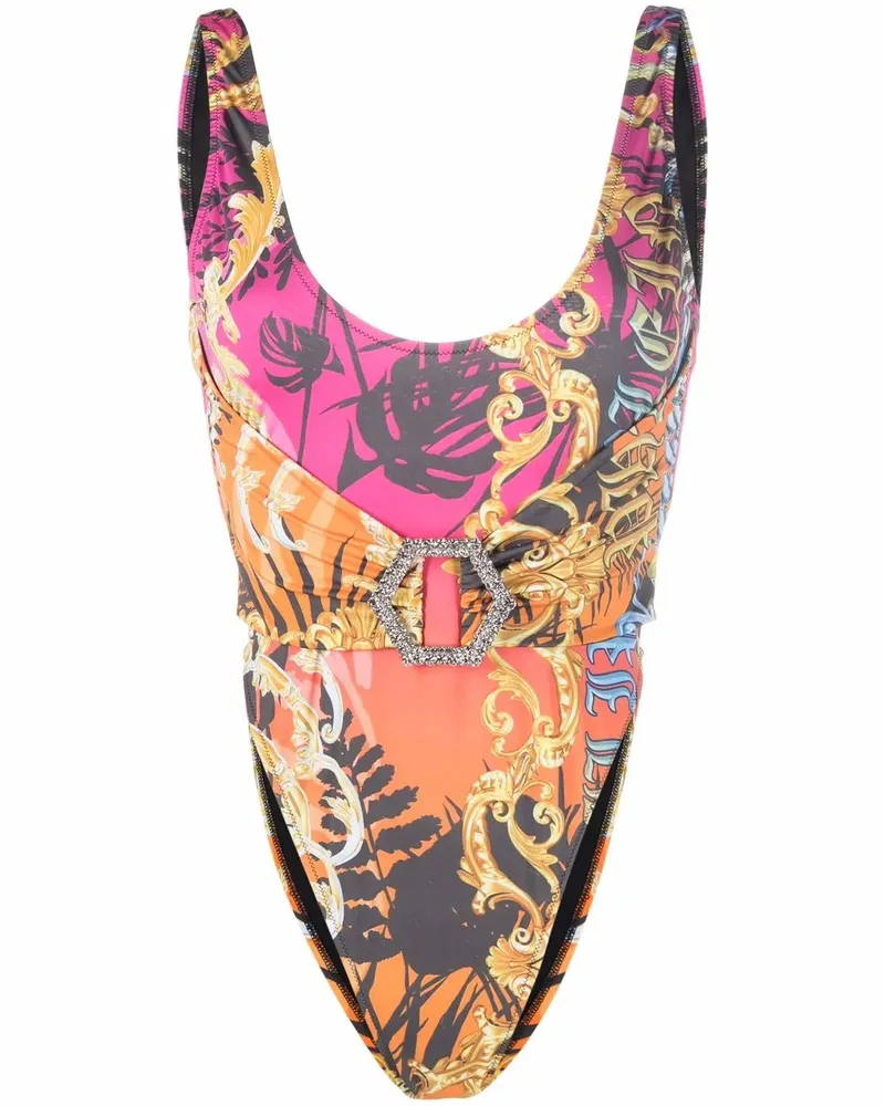 Philipp Plein Badeanzug mit Barock-Print - Orange Orange