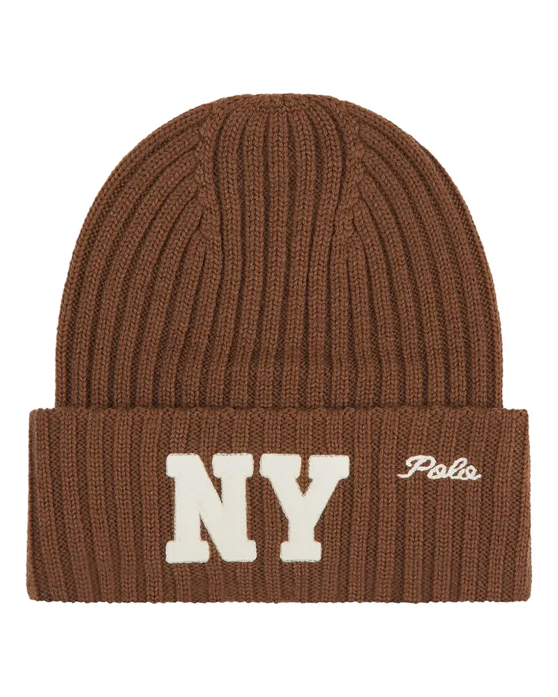 Ralph Lauren Gerippte Beanie - Braun Braun