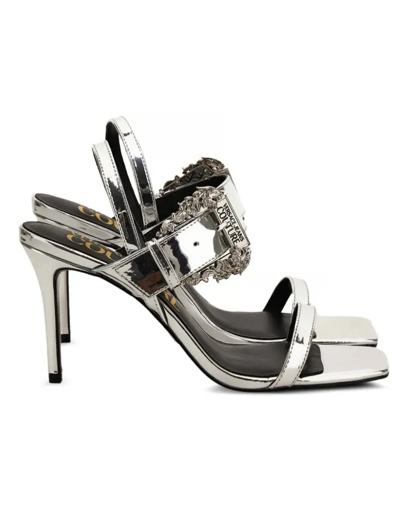 Versace Jeans embelished-buckle strappy sandals - Silber Silber