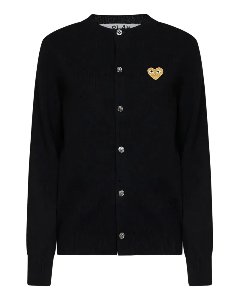 Comme des Garçons heart-patch cardigan - Schwarz Schwarz