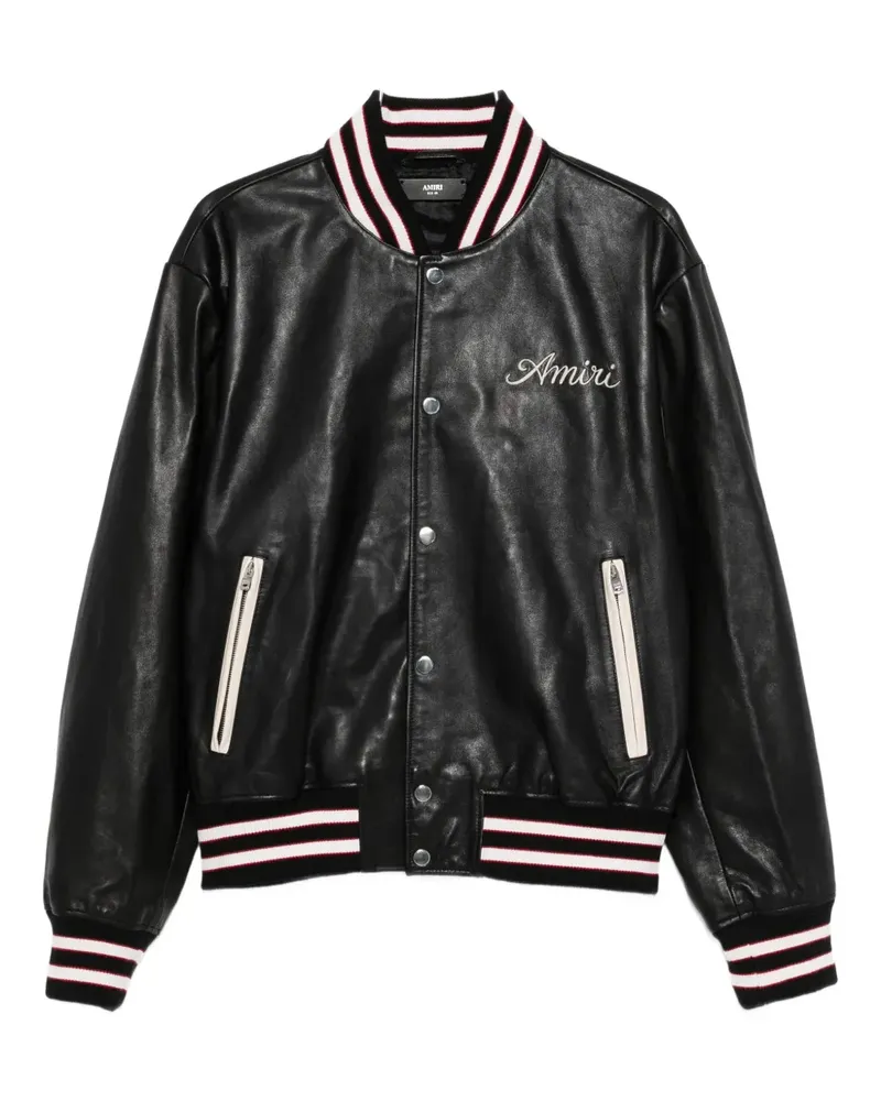 Amiri Collegejacke aus Leder - Schwarz Schwarz