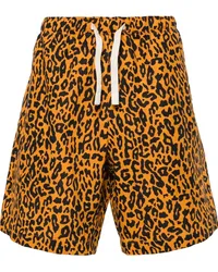 Palm Angels Popeline-Shorts mit Leoparden-Print Orange