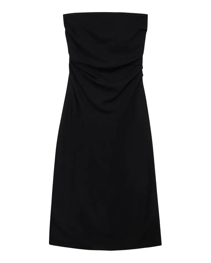 Anine Bing Schulterfreies Tyla Midikleid mit Raffungen - Schwarz Schwarz