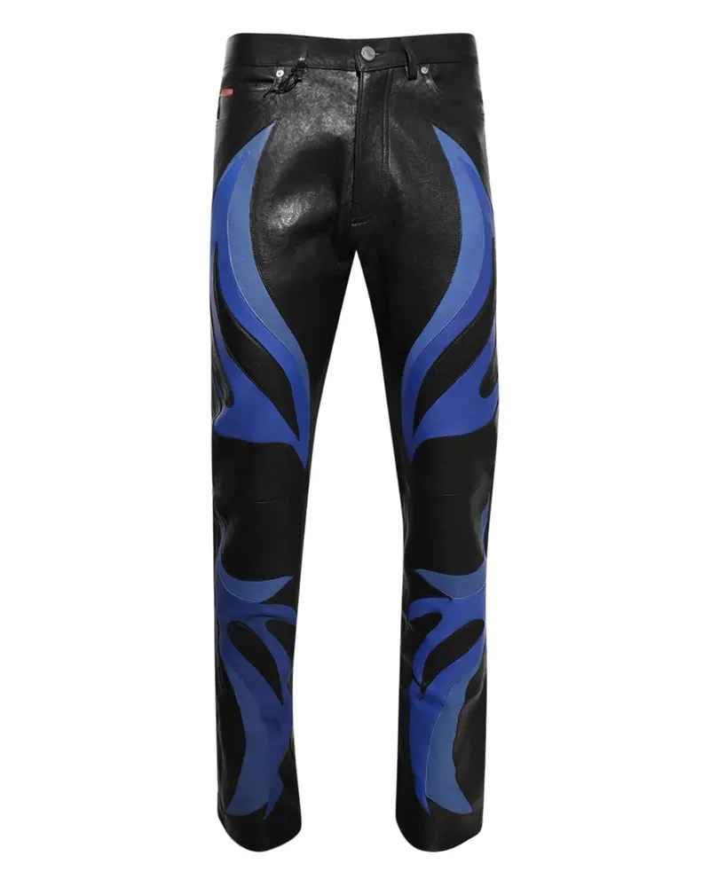 Martine Rose Hose aus Leder - Schwarz Schwarz