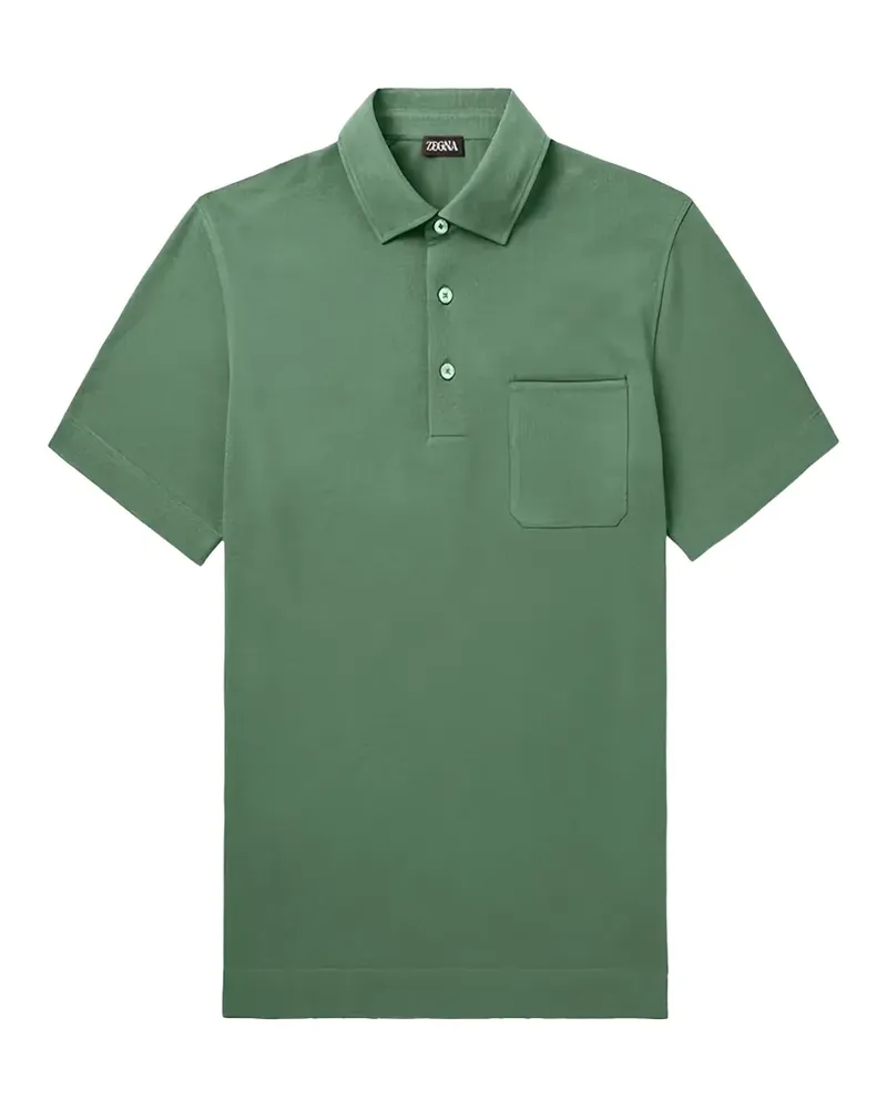 Ermenegildo Zegna short-sleeve chest-pocket polo shirt - Grün Grün