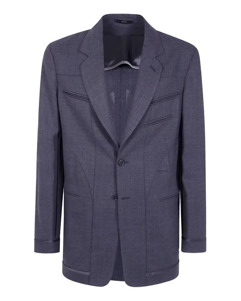Paul Smith Cordonetto panelled wool blazer - Blau Blau