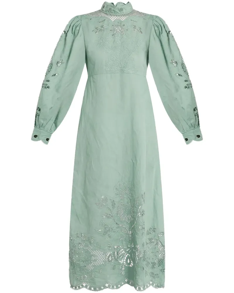 FARM Rio Besticktes Midikleid - Blau Blau