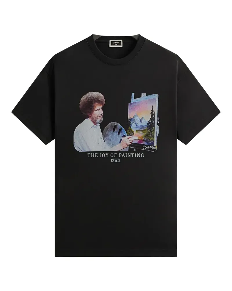 KITH x Bob Ross Joy of Painting portrait T-shirt - Schwarz Schwarz