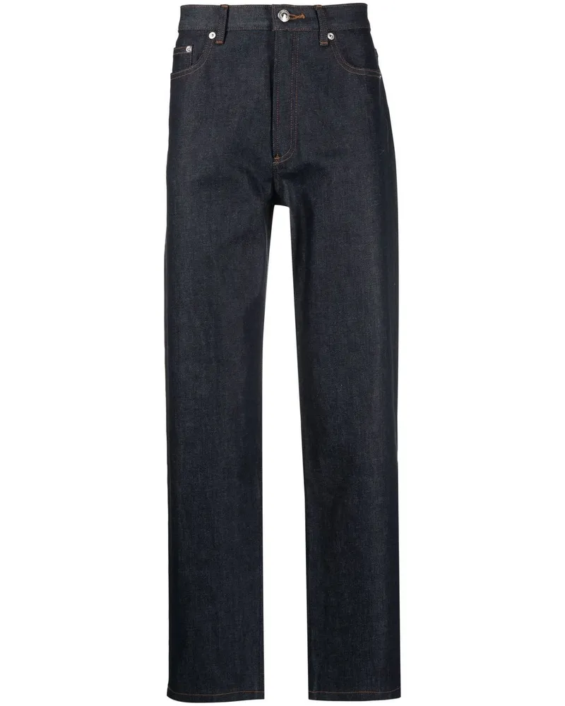 A.P.C. Halbhohe Straight-Leg-Jeans Blau