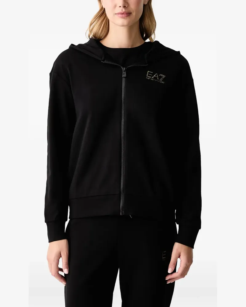 EA7 Jogginganzug mit Logo-Print - Schwarz Schwarz