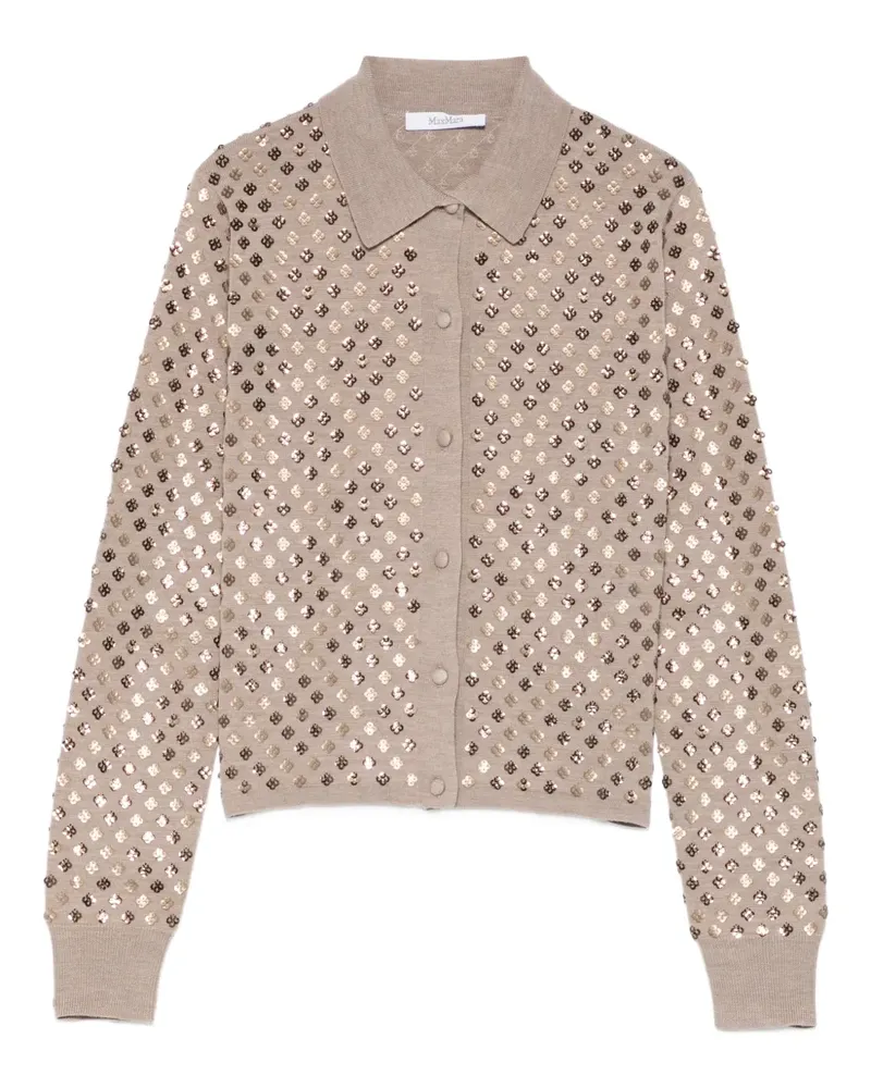 Max Mara Cardigan mit verziertem Kragen - Braun Braun