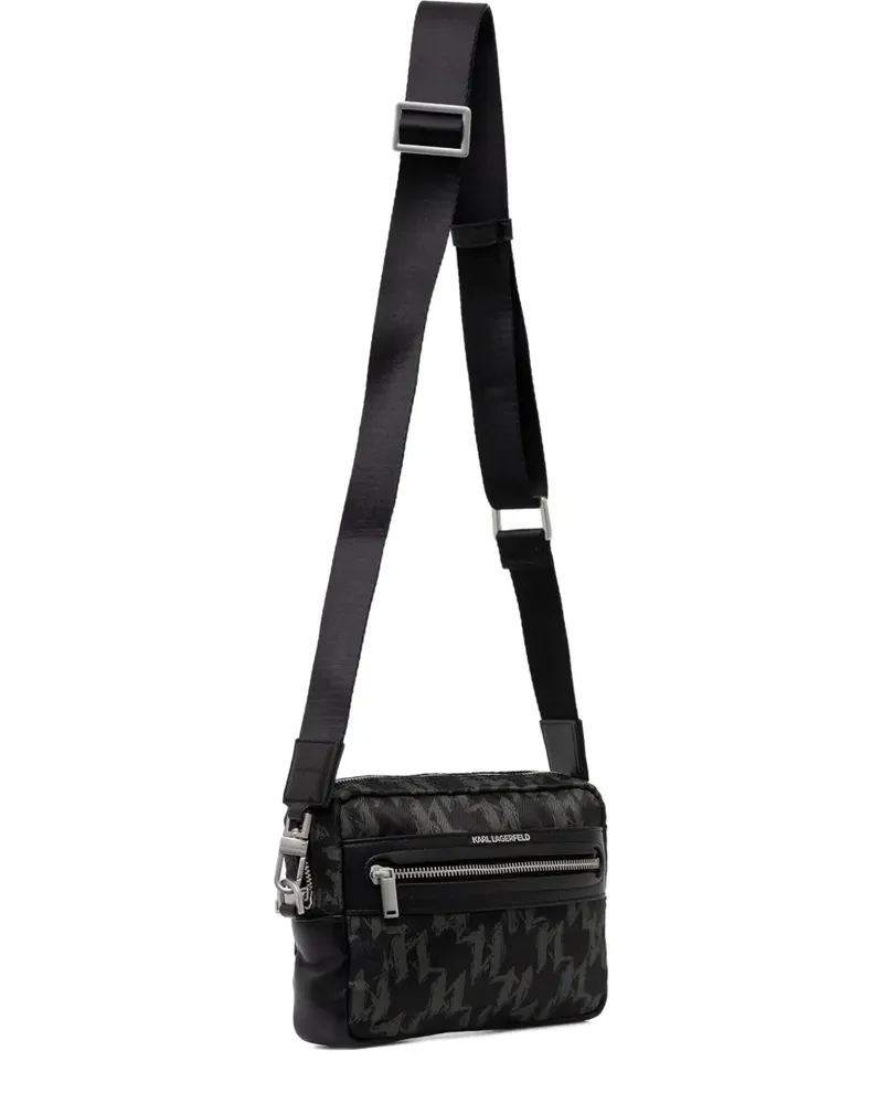 Karl Lagerfeld monogram-patterned messenger bag - Schwarz Schwarz