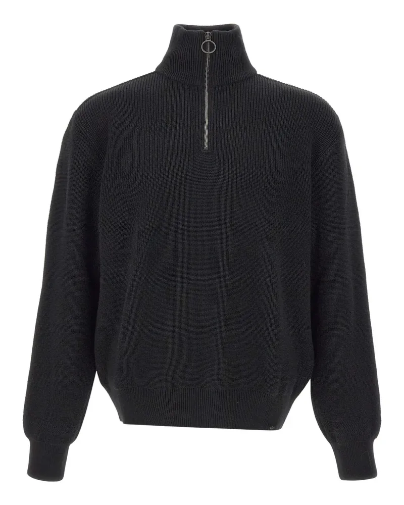 Paul & Shark Gerippter Pullover mit Stehkragen - Blau Blau