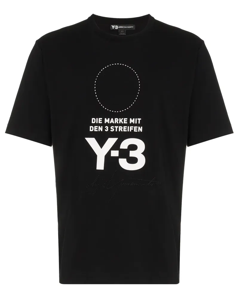 Y-3 T-Shirt mit Logo-Print - Schwarz Schwarz