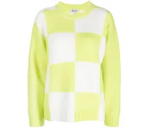 Karierter Oversized-Pullover - Weiß