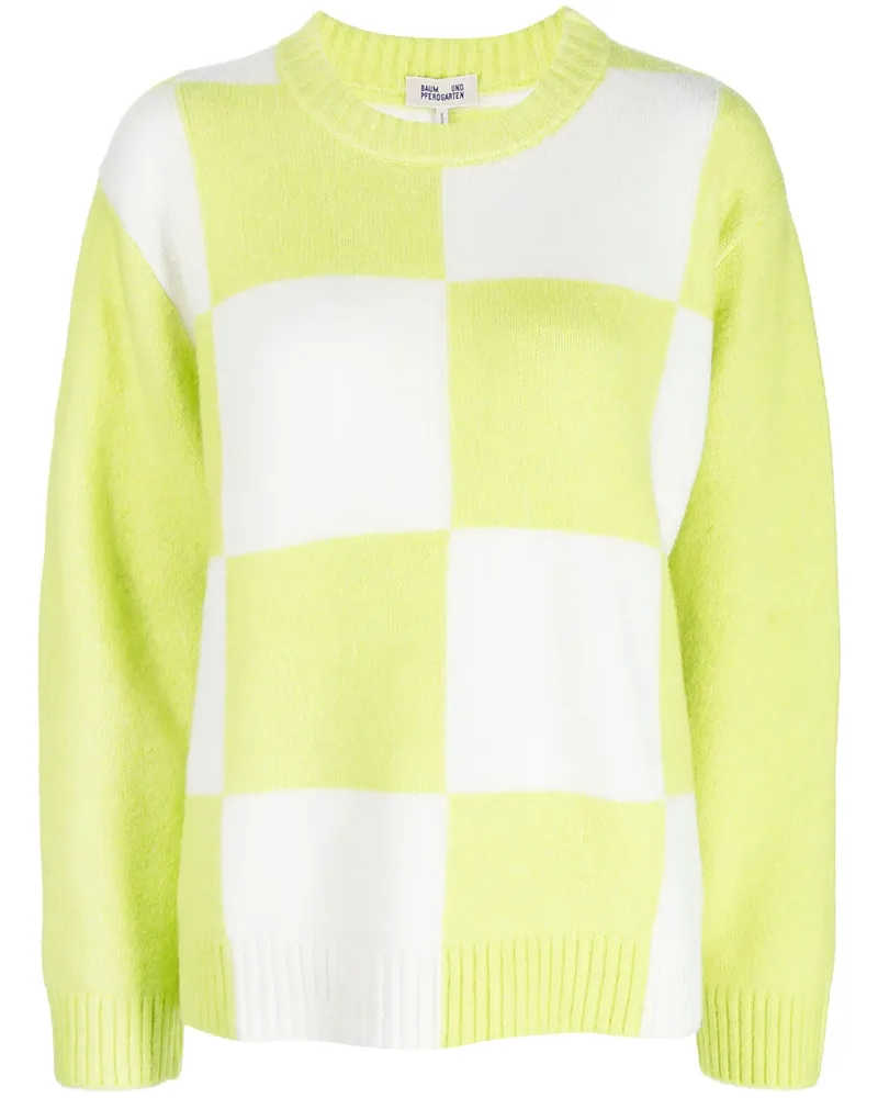 Baum und Pferdgarten Karierter Oversized-Pullover - Weiß Weiß