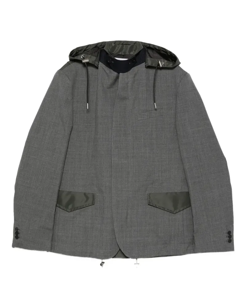 Sacai Kapuzenjacke mit Einsätzen - Grau Grau