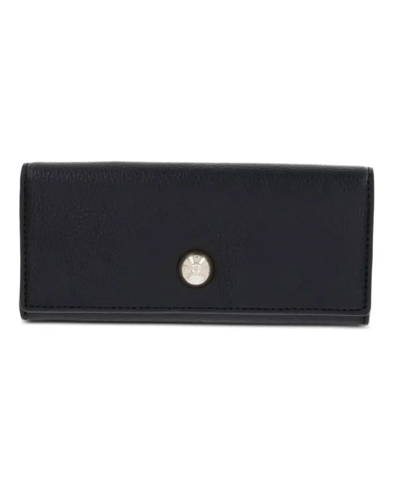 Twin-Set logo-plaque pebbled wallet - Blau Blau