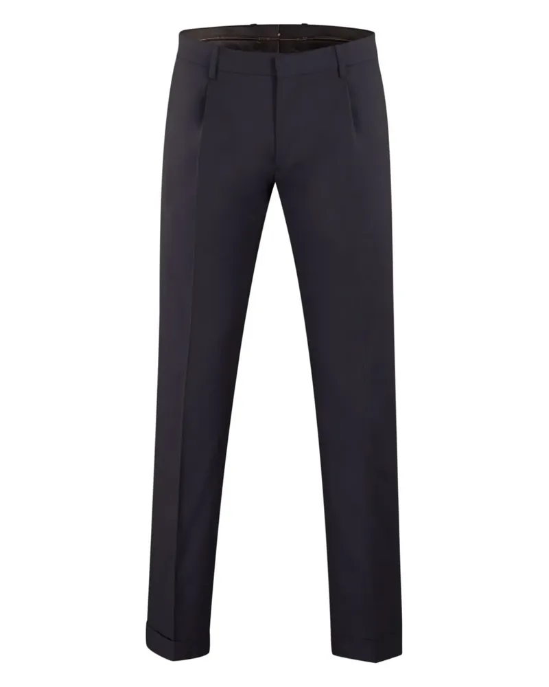 MOORER Marinehose mit Falten - Blau Blau