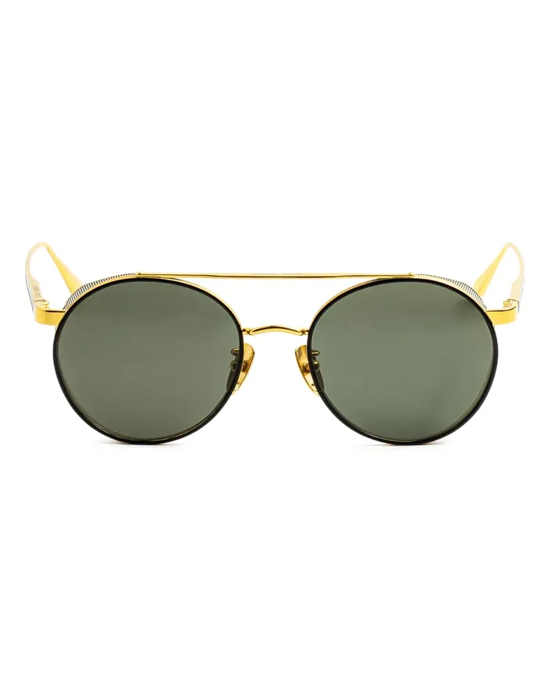 Linda Farrow Sonnenbrille mit rundem Gestell - Gold Gold