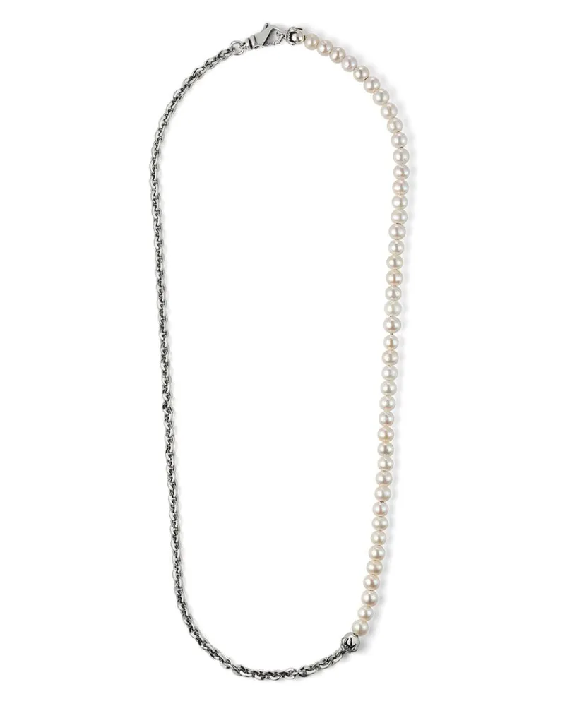Emanuele Bicocchi Half Pearl Halskette - Silber Silber