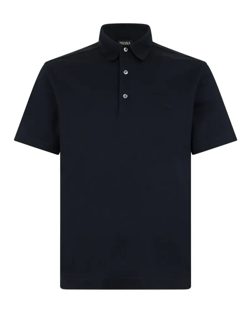 Ermenegildo Zegna Poloshirt mit Logo-Stickerei - Blau Blau