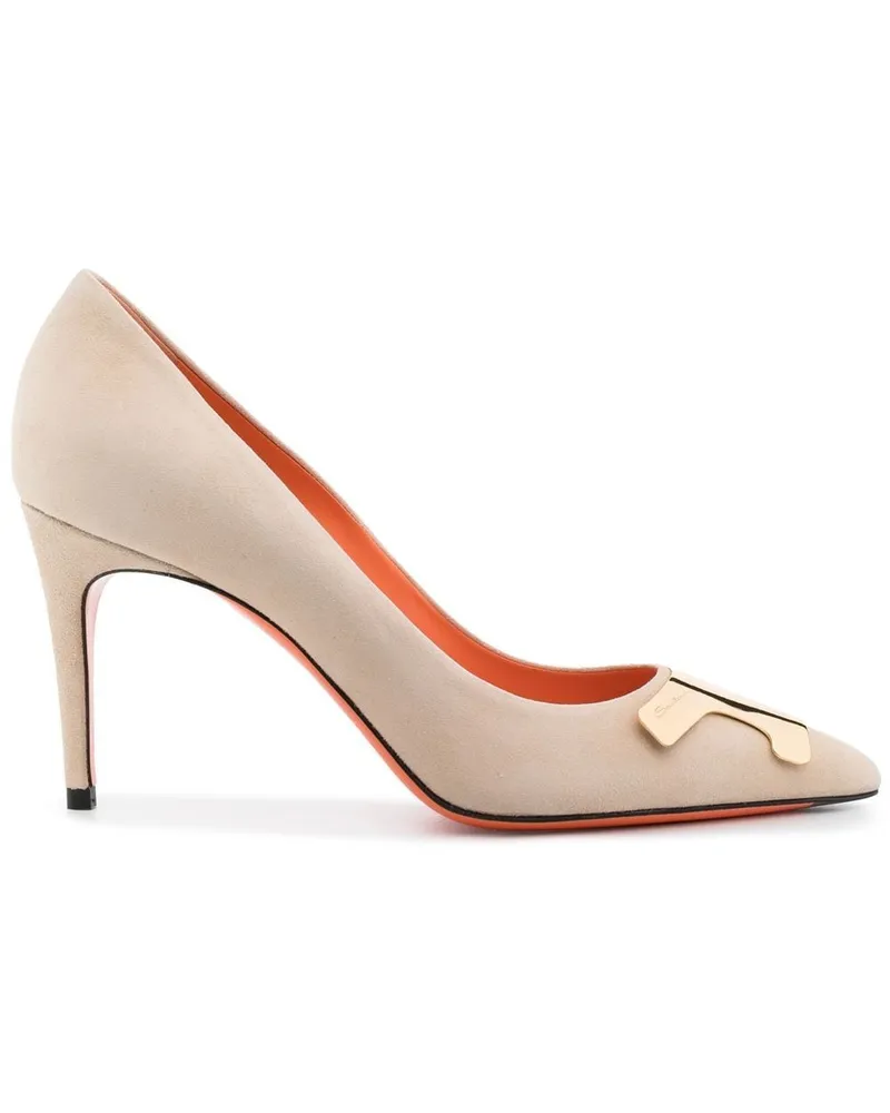 Santoni Pumps aus Wildleder 85mm - Nude Nude