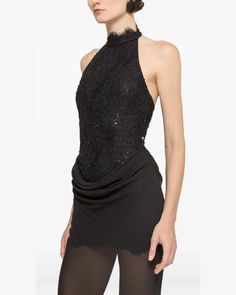 NISSA Maxikleid mit Pailletten - Schwarz Schwarz
