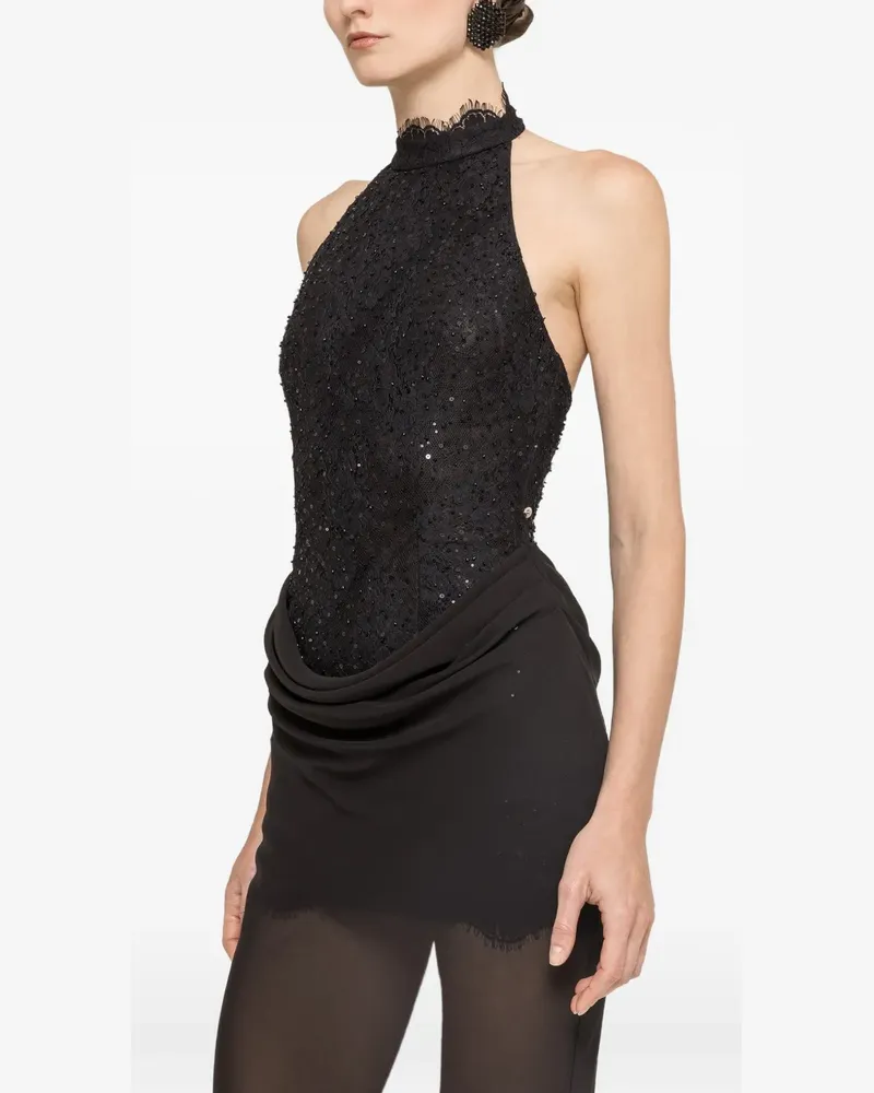 NISSA sequin-embellishment maxi dress - Schwarz Schwarz