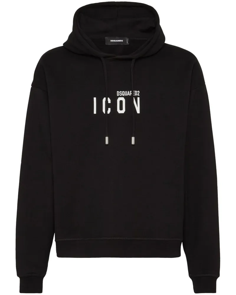 Dsquared2 Hoodie mit "Icon"-Print - Schwarz Schwarz