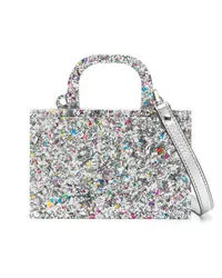 ESTILÉ Mini-Tasche mit Glitter-Optik Silber