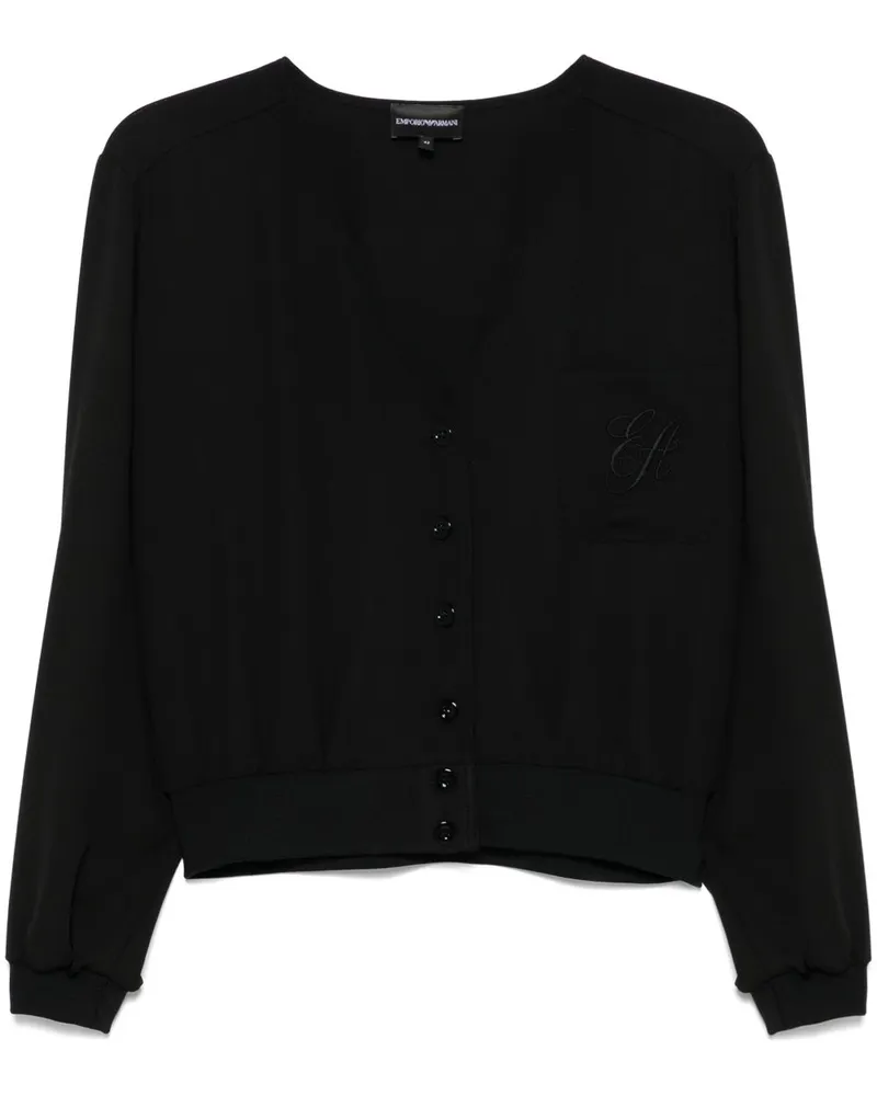 Emporio Armani Bluse mit Logo-Stickerei - Schwarz Schwarz