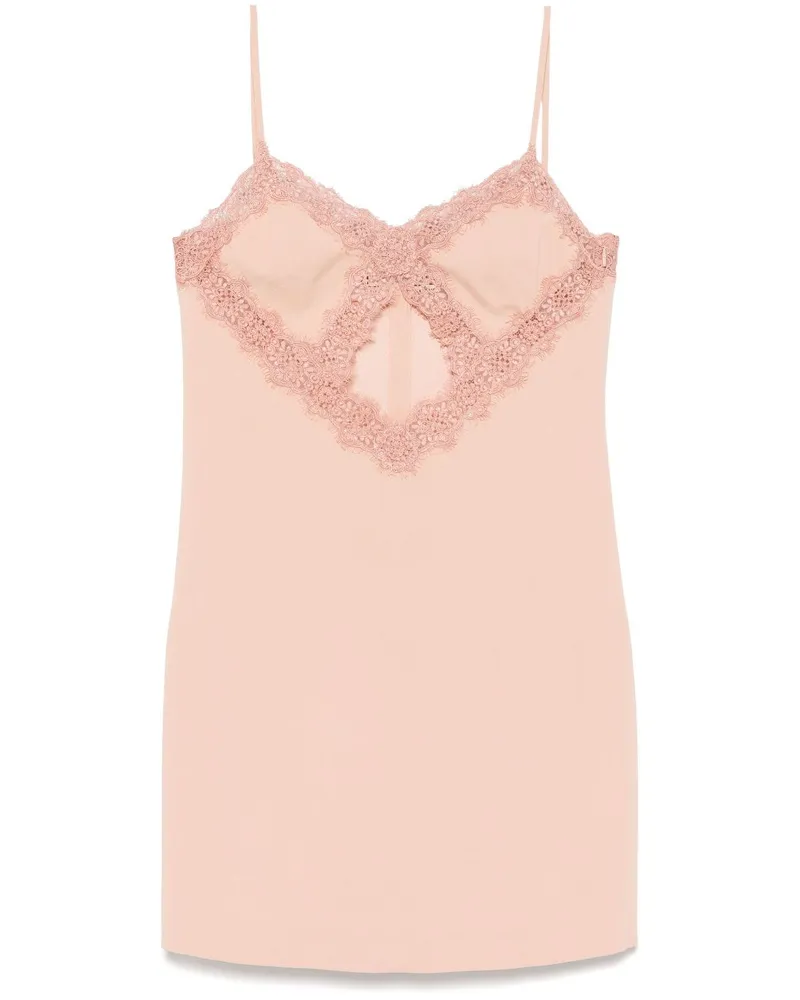 Blumarine Minikleid mit Spitzendetail - Rosa Rosa