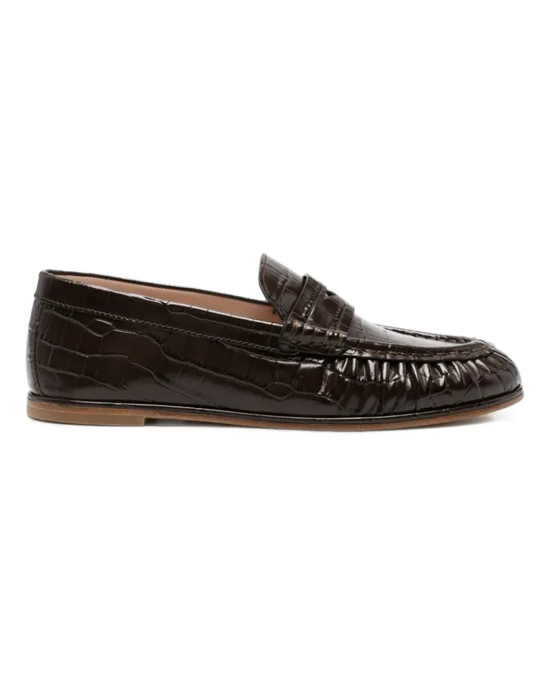 Stuart Weitzman Spencer croc-effect leather loafers - Braun Braun