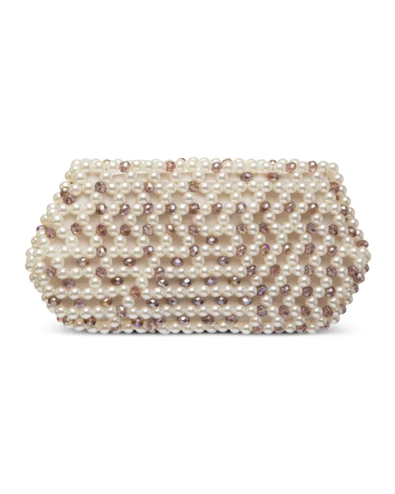 0711 Lizzie Clutch mit Perlen - Nude Nude