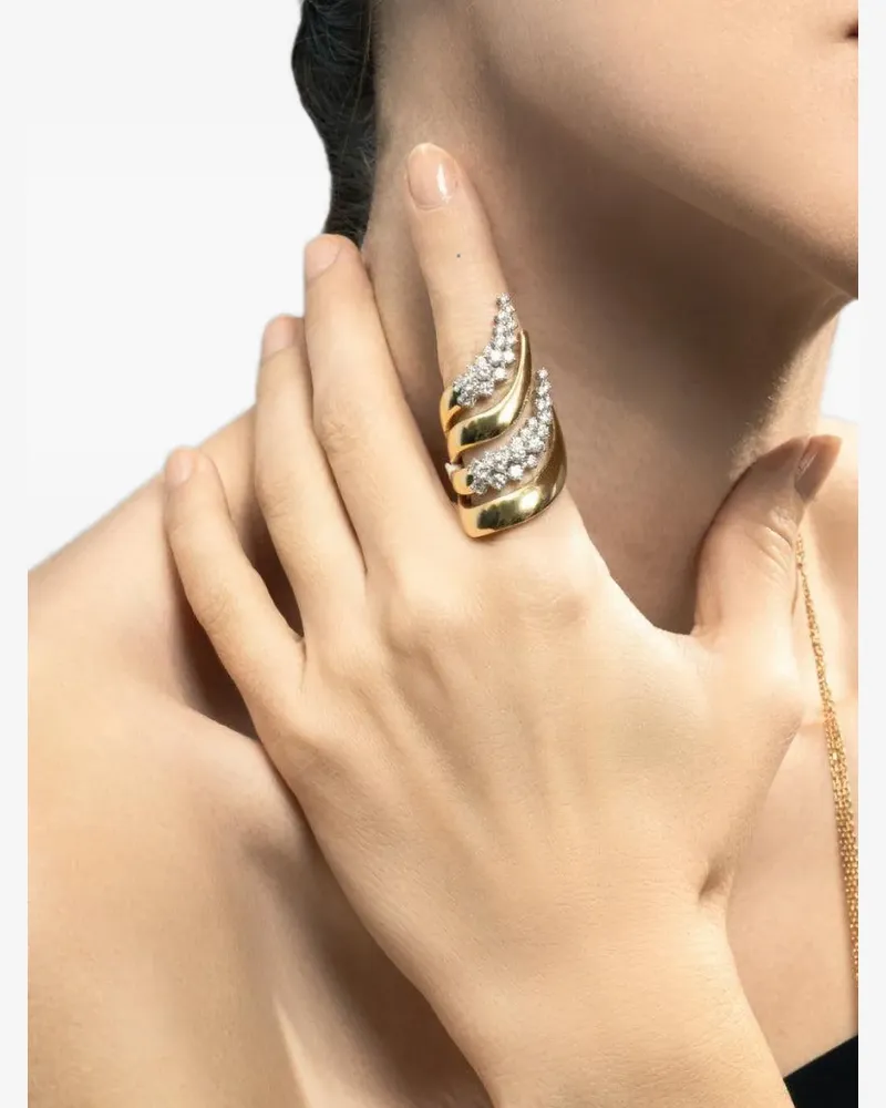 YEPREM Strada diamond stackable ring - Gold Gold